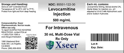 Front Label (85551 122 30 Levocarnitine 500mgml 30ml Vial)